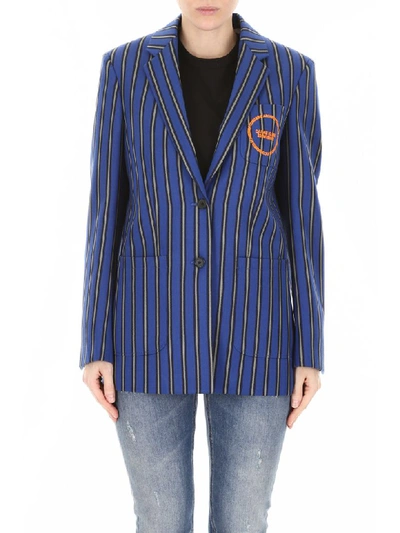 Shop Calvin Klein Striped Jacket In Blue (blue)