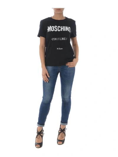 Shop Moschino Short Sleeve T-shirt In Nero