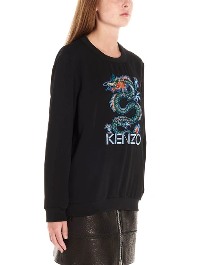 Shop Kenzo Dragon Sweatshirt In Black