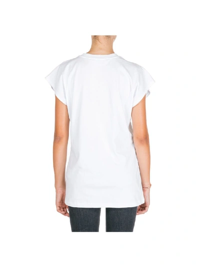 Shop Msgm Double Question Mark T-shirt In Bianco