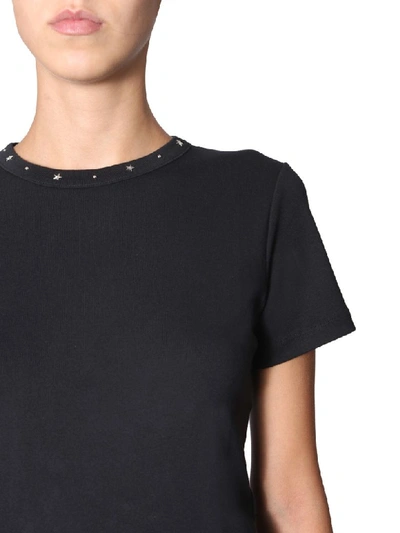 Shop Saint Laurent Round Neck T-shirt In Nero