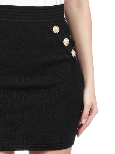 Shop Balmain Skirt In Noir