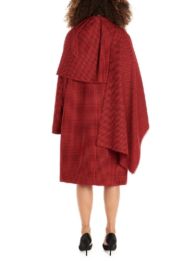 Shop Balenciaga Scarf Coat In Red