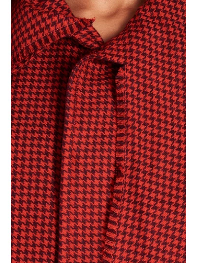 Shop Balenciaga Scarf Coat In Red