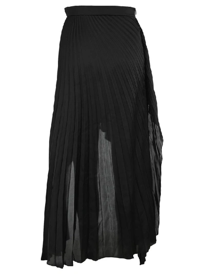Shop Stella Mccartney Asymmetric Pleated Skirt In Black
