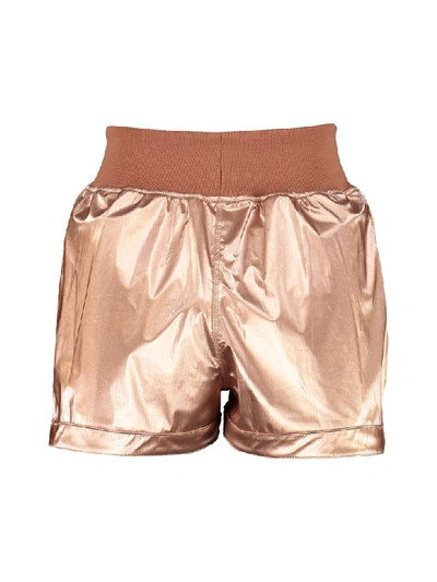Shop Pinko Orientare Laminated Shorts In Bronze