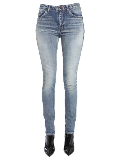 Shop Saint Laurent Skinny Fit Jeans In Blu