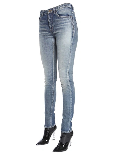 Shop Saint Laurent Skinny Fit Jeans In Blu