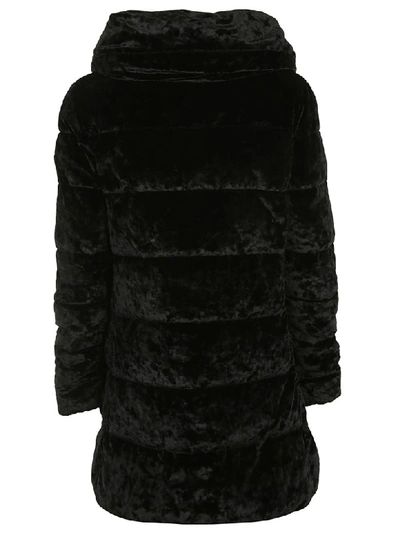 Shop Save The Duck Furry Hooded Padded Parka In Black