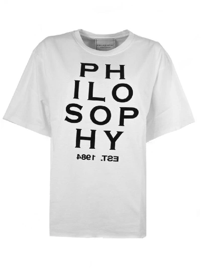 Shop Philosophy Di Lorenzo Serafini White Cotton T-shirt In Bianco