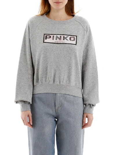 Shop Pinko Logo Sweatshirt In Grey Mel (grey)