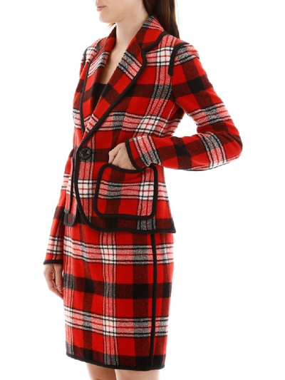 Shop Dsquared2 Tartan Blazer In Red Black Off White (red)