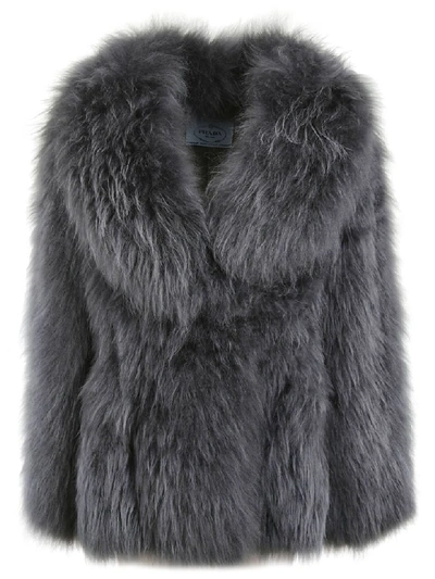 Shop Prada Fur Jacket In Black