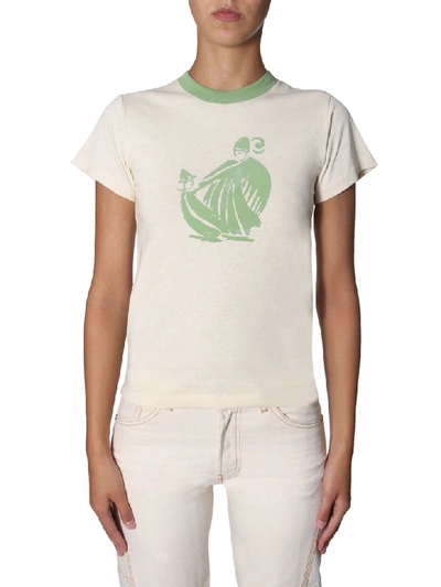 Shop Lanvin Round Neck T-shirt In Cipria