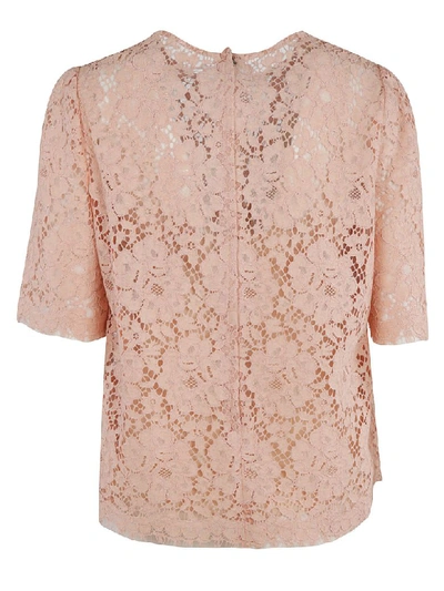 Shop Dolce & Gabbana Lace Detail Top In Pink