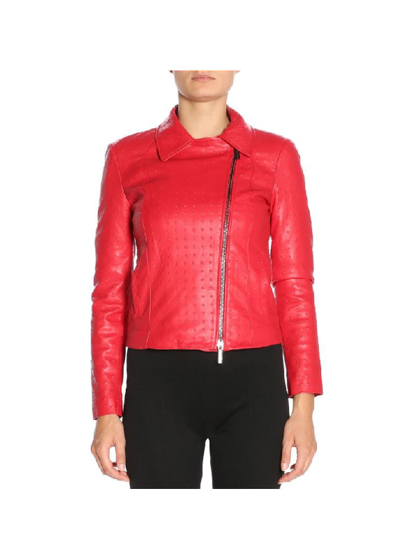 armani collezioni leather jacket womens