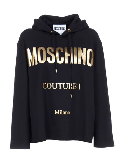 Shop Moschino Fleece In Nero