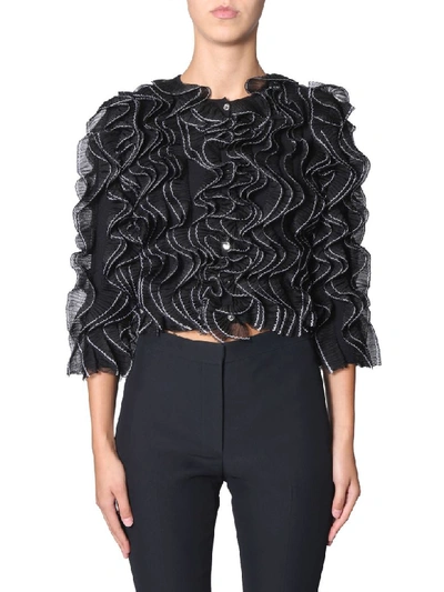 Shop Alexander Mcqueen Jacket With Pleated Levers In Nero