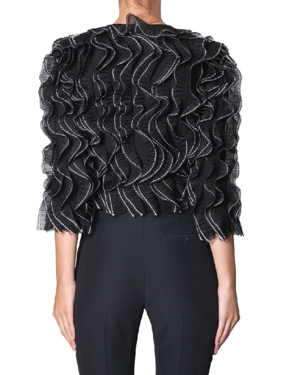 Shop Alexander Mcqueen Jacket With Pleated Levers In Nero