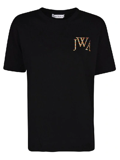Shop Jw Anderson Chest Logo T-shirt In Nero