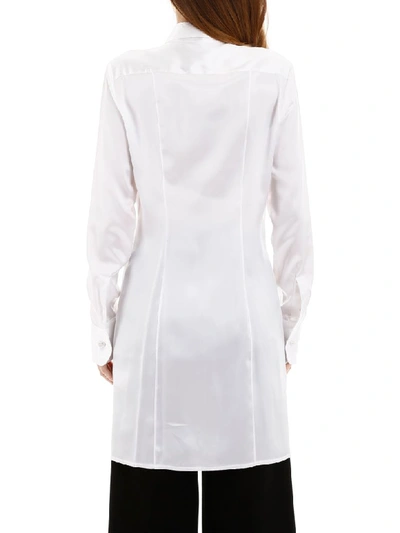 Shop Bottega Veneta Satin Shirt In Bianco Ottico (white)