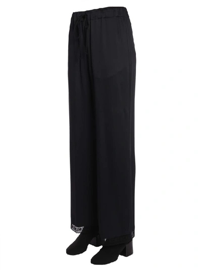 Shop Mm6 Maison Margiela Wide Trousers In Nero