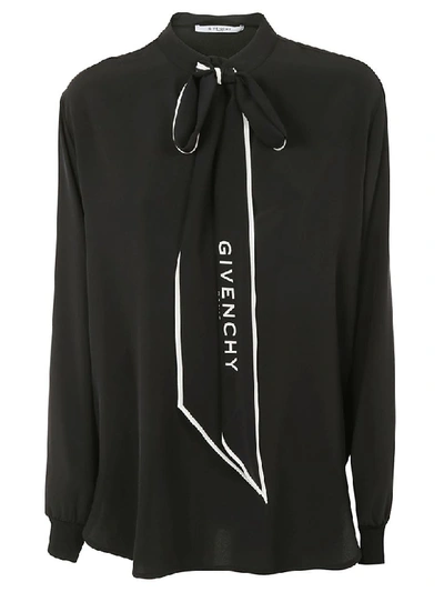 Shop Givenchy Tie Detail Blouse In Black
