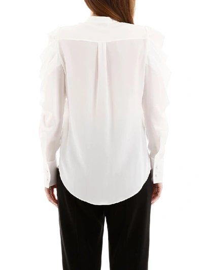 Shop Alexander Mcqueen Shirt With Draped Sleeves In Light Ivory (white)