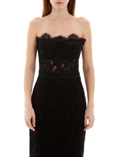 Shop Dolce & Gabbana Lace Bustier Top In Nero (black)