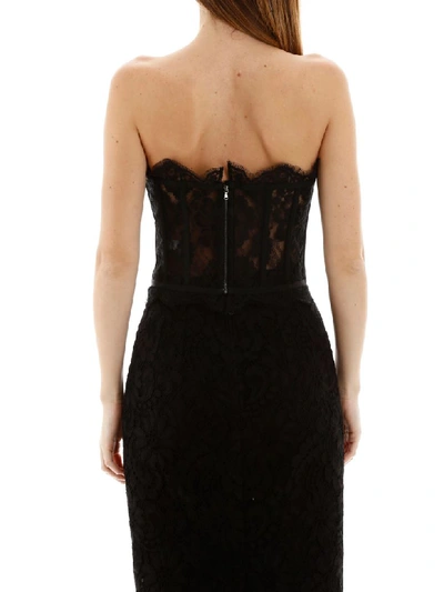 Shop Dolce & Gabbana Lace Bustier Top In Nero (black)