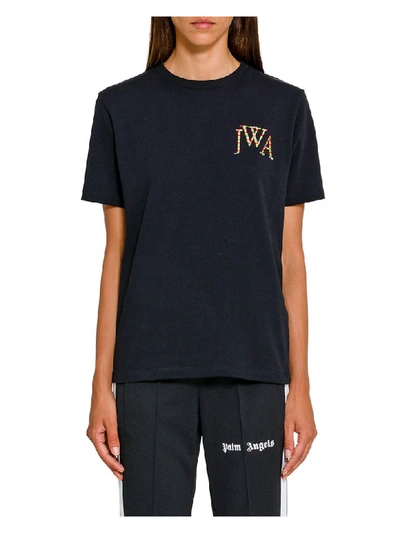 Shop Jw Anderson Jwa Embroidery Logo T-shirt In Black