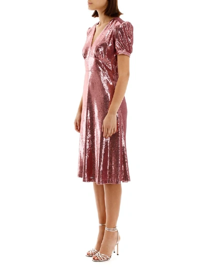 Shop Hvn Sequins Paula Dress In Pink Sequins (pink)