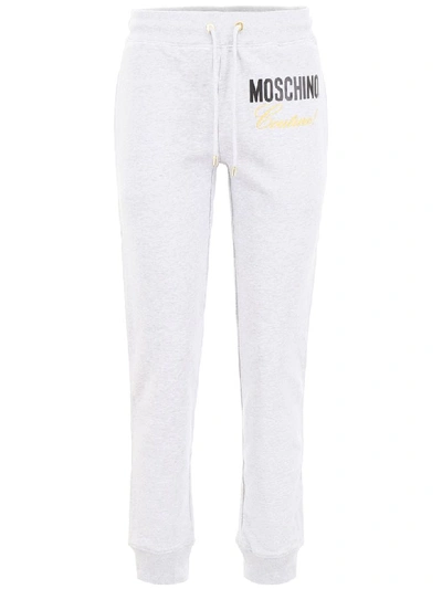 Shop Moschino Logo Joggers In Fantasy Print Grey (grey)