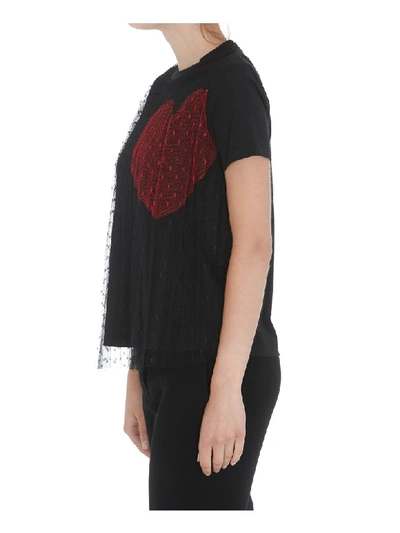 Shop Red Valentino T-shirt With Heart Detail In Black