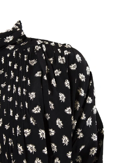 Shop Isabel Marant Black Silk Floral-print Blouse In Fant Nero