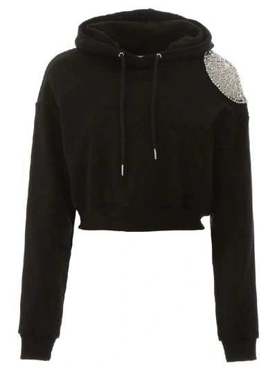 Shop Area Crystal-embellished Hoodie In Black (black)