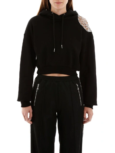 Shop Area Crystal-embellished Hoodie In Black (black)