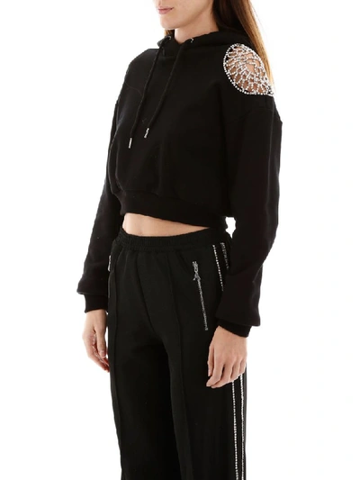 Shop Area Crystal-embellished Hoodie In Black (black)