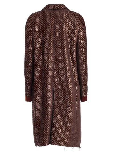 Shop Haider Ackermann Cappotto Jacquard In Ivy Chocolate