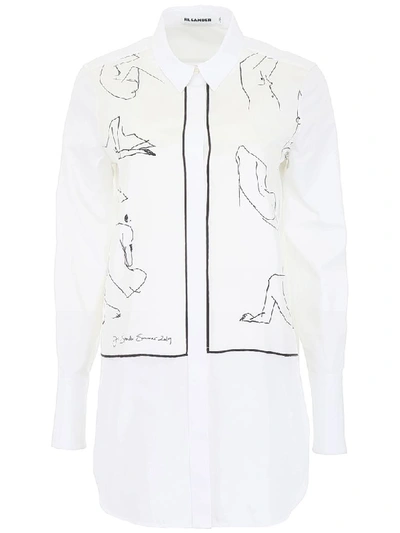 Shop Jil Sander Woman Print Shirt In White (white)