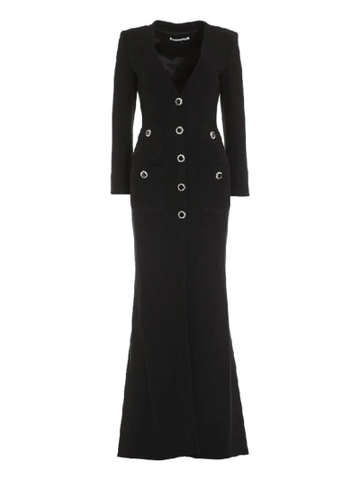 Shop Alessandra Rich Wool-blend Dress In Black