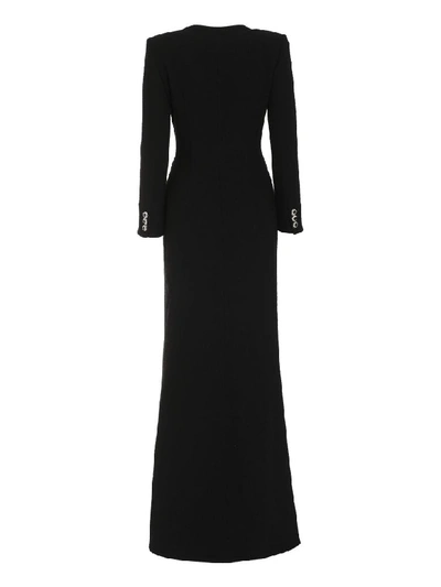 Shop Alessandra Rich Wool-blend Dress In Black