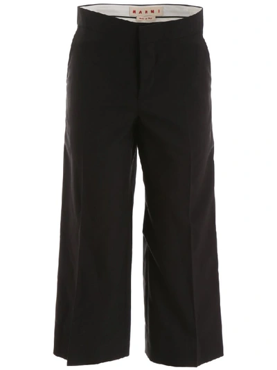 Shop Marni Cropped Trousers In Black (black)