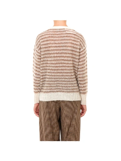 Shop Theory Alpaca Stripe Sweater In Beige
