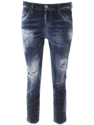 Shop Dsquared2 Cool Girl Cropped Jeans In Blue (blue)