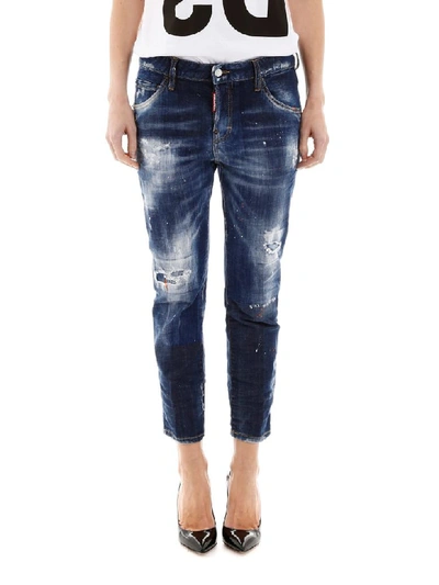 Shop Dsquared2 Cool Girl Cropped Jeans In Blue (blue)