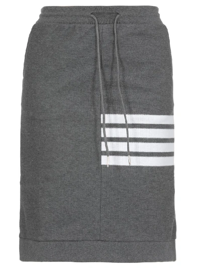 Shop Thom Browne Pique Cotton Skirt In Med Grey