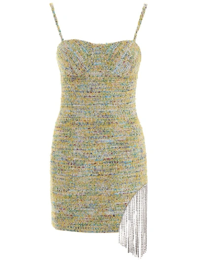 Shop Area Tweed Dress With Crystals In Multi (yellow)