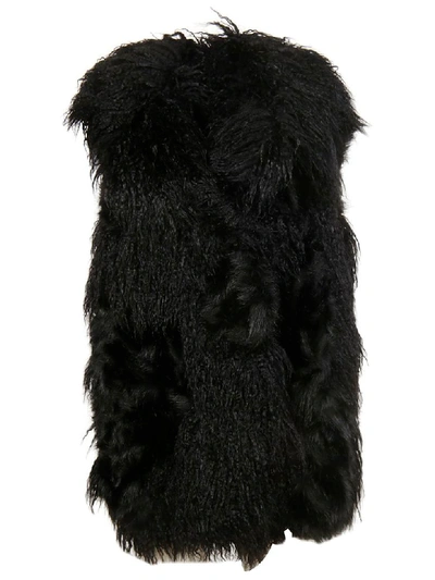 Shop Stella Mccartney Aurora Waistcoat Shaggy Alter Fur In Black