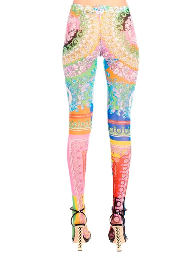 Shop Versace Techniclor Baroc Tights In Multicolor